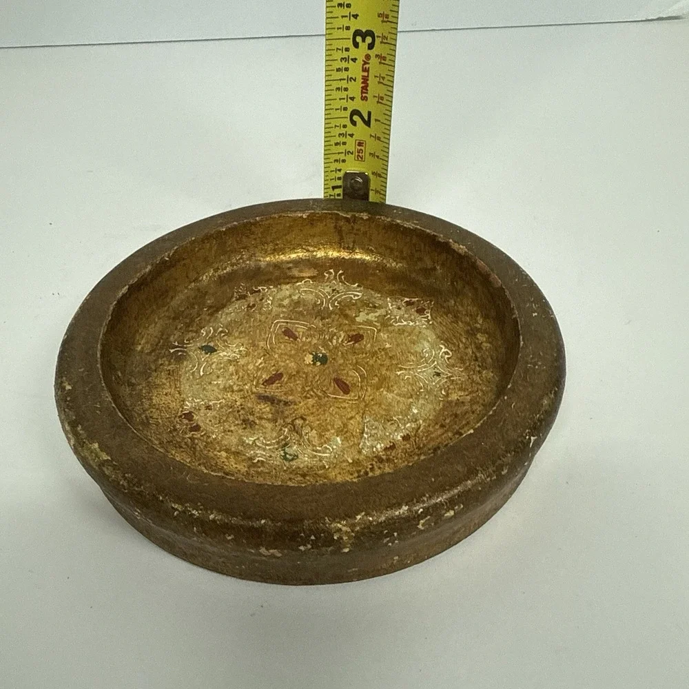 VTG Florentia Gilded Gold Trinket‎ Dish Tray
